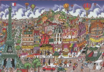 urbano Lienzo - Charles Fazzino paisaje urbano dibujos animados deporte 05 impresionistas